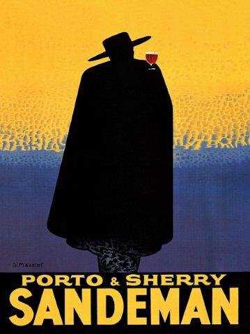 Portugal Porto Sherry Sandeman Wine 12" X 16" Image Size Vintage Poster Reproduction. More