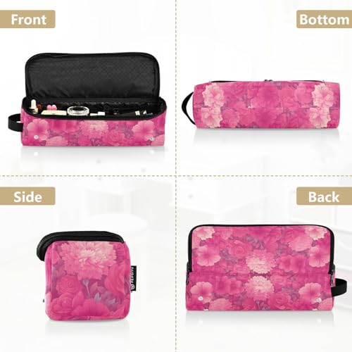 Organizador para Herramientas de Cabello 2 en 1 Dianthus Flores Fucsia Caliente con Tapete Resistente al Calor y Bolsa de Viaje para Secador, Plancha y Rizador miniatura 5
