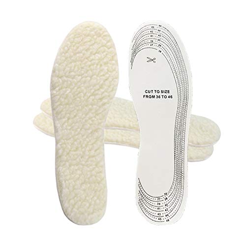 2 paires de semelles intérieures en laine d'agneau pour bottes ou chaussures, thermiques épaisses en peau de mouton pour des pieds au chaud en hiver, intérieures de remplacement pour homme/femme