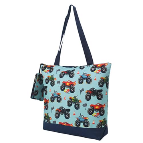 NGIL Medium Canvas Tote Bag with Coin Purse (Monster Truck-Black)