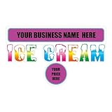 Fastasticdeals Custom Food Truck Decals Ice Cream Snow Design Food and Beverage Concession Concession Sign 10 in on Longest Side Personalized Text Here