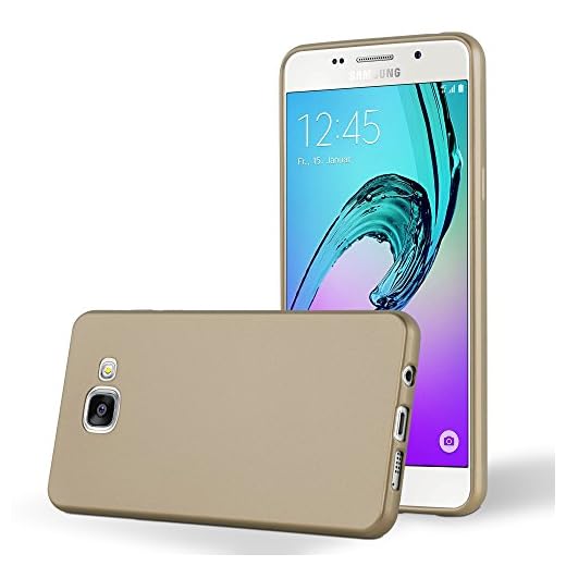 Cadorabo Hülle kompatibel mit Samsung Galaxy A3 2016 Schutzhülle TPU Silikon Case Metallic Design Slim Kratzfest Weiche Gummi mit Rundumschutz Case Hülle für Galaxy A3 2016 in Gold