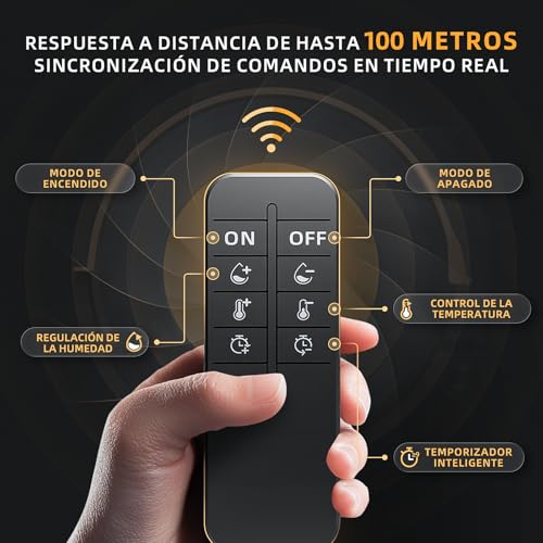 Miniatura 8 de Qicrafe 150mm Extractor De Aire Con Mando A Distancia,689m H Ventilador De Extracción Temporizador Sensor De Temperatura Y Humedad, 35db Motor De Cobre Puro, Protección Térmica,Cable Vde 3m, Negro