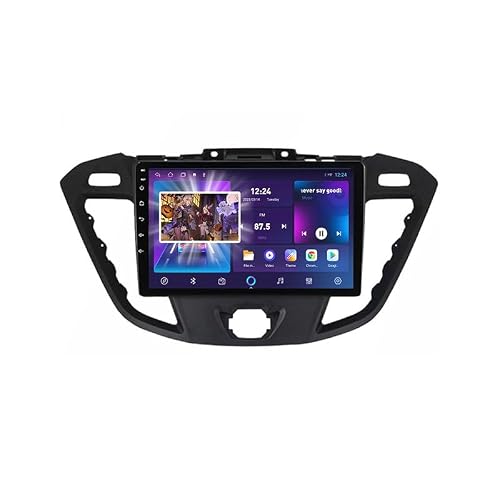Android 14 Radio Coche 2 DIN 9 Pulgadas HD Pantalla Táctil para Ford Transit 2013-2018 Conectar y Usar con Bluetooth GPS Navi WiFi FM Radio Carplay Inalámbrico/Android Auto