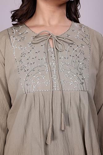 Image of Women's Tunics - Stylish & Comfortable Kurti for Women | Elegant 3 /4 Sleeve Designer Tunic Tops for Women | Indian Ethnic Short Kurti for Casual, Festive