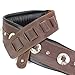Walker And Williams C-44-BRN Handmade Brown Double Padded Premium All Grain Leather Guitar Strap with Conchos For Acoustic, Electric, And Bass Guitars