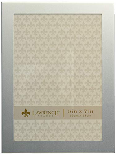 Lawrence Frames Brushed Silver 5 By 7 Metal Picture Frame #TOP1