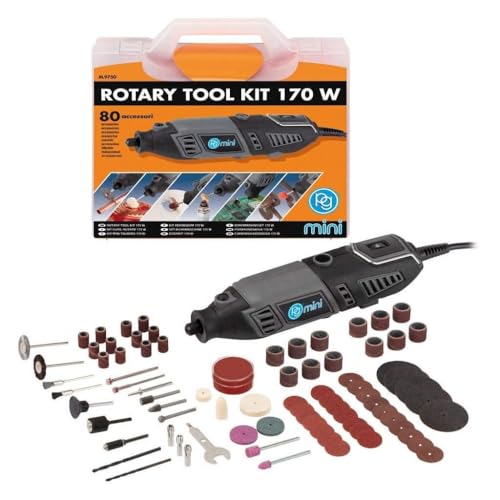 Sutton Tools PG Mini - Kit di utensili rotanti con custodia, 170 W, 80 pezzi