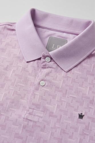 Image of Louis Philippe Men's Slim Fit Cotton Pique Polo Tshirt with Stretch and All Over Print