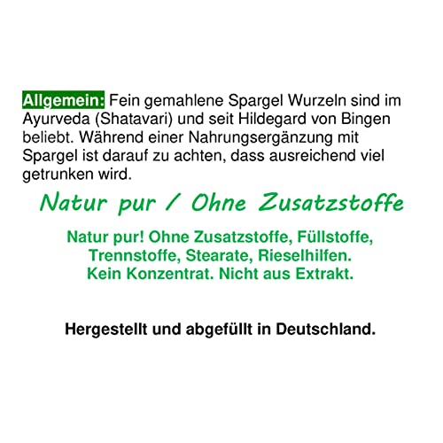 SPARGEL Wurzel SHATAVARI 180 Pulver Kapseln - ASPARAGUS Wirkung nach Ayurveda & Hildegard von Bingen - ADAPTOGEN & natürlicher STRESSKILLER - NATUR PUR - OHNE ZUSATZSTOFFE!! 26840-180 – Bild 3