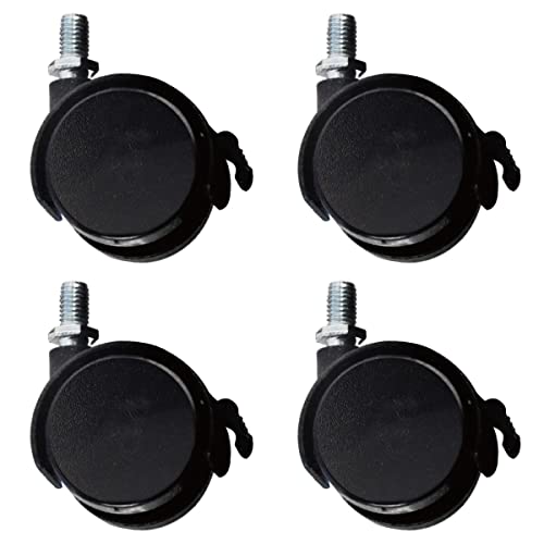 A2ZWORLD Kit de 4 roues pour meubles avec goupille et frein, diamètre 40 mm, hauteur 55 mm, roues pivotantes avec goupille filetée M8