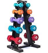 Fitness Alley Neoprene Workout Dumbbells - Non Slip, Anti Roll Exercise & Fitness Dumbbells set w...