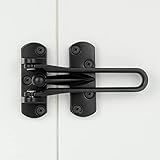 INIRET 2 Packs Swing Bar Door Lock,Home Security Door Lock,Swing Bar Door Guard for Front and Inside Door, Safety Childproof Reinforcement Door Stopper for Kids Home Hotel Apartment (Black)