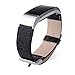 Fitbit Charge 2 band, Thankscase Genuine Leather Wrist strap Replacement with Top Quality Spring Bar and Embossed Pattern for 2016 Fitbit Charge 2 (Diamond Black)
