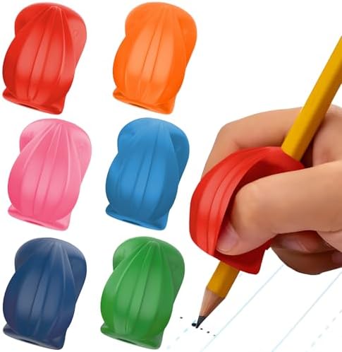 The Pencil Grip Pencil Grips, The Crossover Grip, Ergonomic Writing Aid For Righties And Lefties, Colorful Pencil Grippers, Assorted Classic Colors, 6 Count - TPG-17806