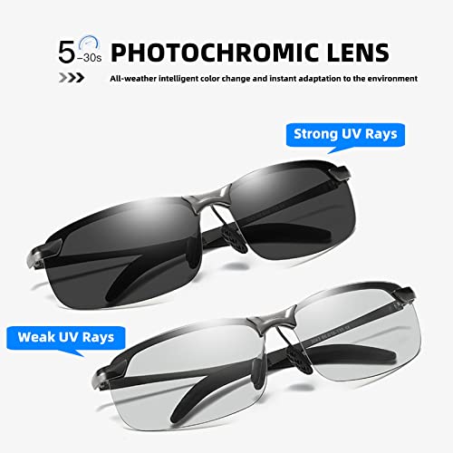Shuoliyan Photochromic Cycling Glasses Baseball Sunglasses For Men Women, Bike Sunglasses Uv Protection For Fishing Golf Baseball Running Riding Driving (B-Photochromic Lenses) #TOP1