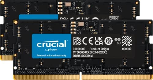 Crucial RAM 32GB Kit (2x16GB) DDR5 4800MHz CL40 Laptop Memory CT2K16G48C40S5
