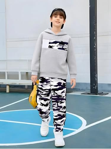 Image of 2-6T Toddler Baby Boy Clothes Long Sleeve Hooded Pullover Colorblock Sweatshirt + Pants 2pcs Fall Winter Outfit Set