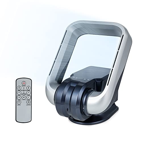 Infinipower Wall Mounted Fan Bladeless With Remote Controller, 2-In-1 No Leaf Heater & Fan Combo With Rotatable Head, 9-Hour Timing, 3 Gear Normal & Heating Airflow Adjustable, Grey, 15.7 " #TOP12