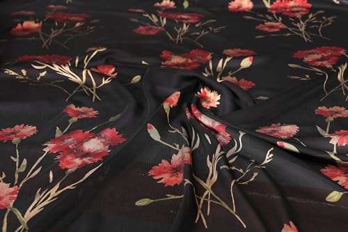 Image of MIRCHI FASHION Women Sari Georgette Plain | Breathable Lightweight Solid Color Saree for Office and Regular Wear with Blouse Piece