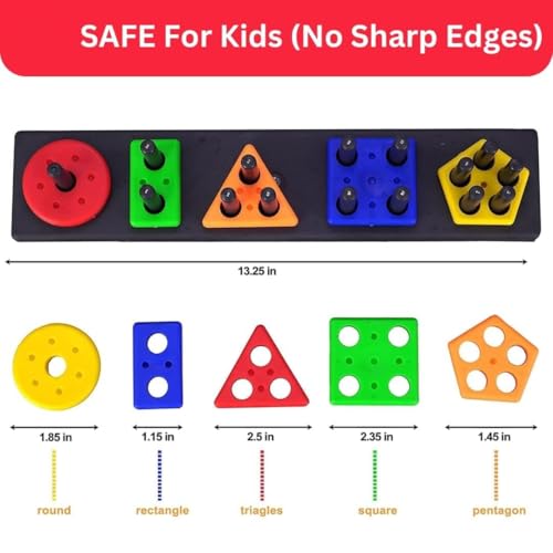 Image of NIBAR Baby Smart Activity Fun & Learning Blocks Geometrics, Educational & Learning Sorter Toys, Color Choose Stacking Game for Kids Baby, 1 2 3+ Year Activity Toys