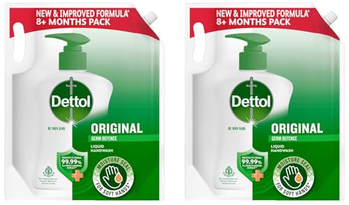 Image of Dettol Liquid Handwash Refill - Original Hand Wash- 1350ml | Germ Defence Formula | 10x Better Germ Protection (Pack of 2)