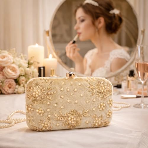 Image of RABIYA Clutch Purse for Women Formal Dressy Evening Clutches Handbags for Wedding Elegance Charm Premium Elegance Clutch Bag with Detachable Chain Handal | Gift for Women | Clutch for Women