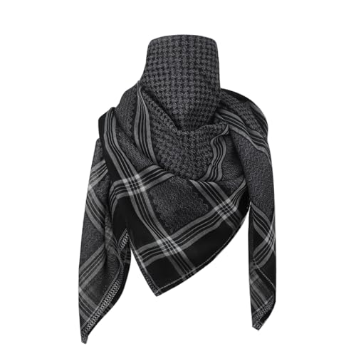 Image of PURFUN Men's Large Arab Shemagh Headscarf Muslim Headcover Shawl Keffiyeh Arabic Scarf