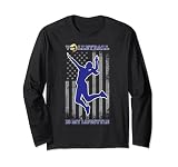 Volleyball Is My Lifestyle Women Girls Player USA Flag Tee Long Sleeve T-Shirt