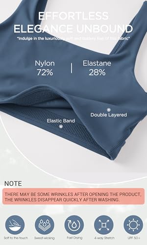 Image of ODODOS Square Neck Sports Bra for Women Wirefree Non Padded Yoga Tank Workout Crop Tops