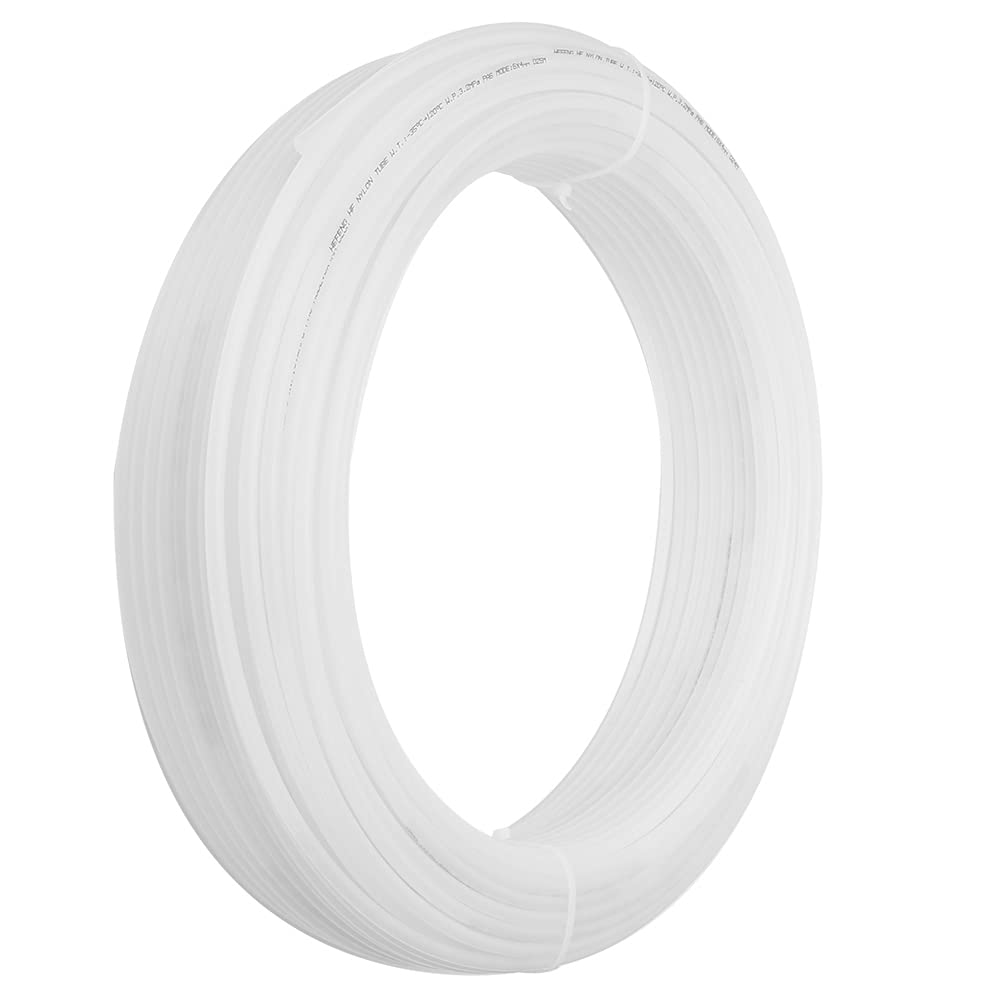 Tubo de nailon flexible blanco de alta presión para manguera de aire neumática, 100 m (8 x 6 blanco x 100 m)