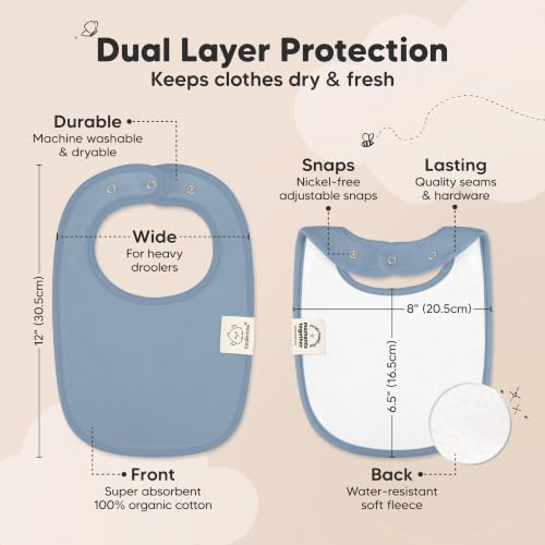 Image of KeaBabies 8-Pack Organic Baby Bibs for Drooling and Teething (Boho) | Soft Cotton Bibs for Baby Girl, Boy, Extra Absorbent, Easy to Clean & Put On, Toddler, Newborn, Infant 0-24 Months