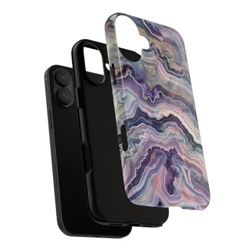 Coque géode violette et bleue iPhone 16 Plus finition brillante luxe - 3