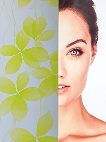 Image of SUNBIRD Window Film Privacy Colorful Window Sticker, Decorative Window Vinyl, Adhesive Home UV Blocking, Heat Insulation Static Cling for Bathroom Office (17X 78 INCHES, Green Leaf dot)
