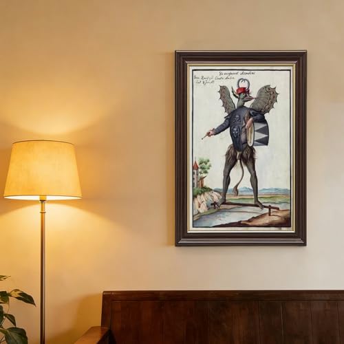 Toile Asmodeus Décoration Murale Vintage Cadre Suspendu 20x30 cm