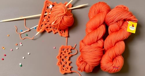 Image of M.G ENTERPRISE Brilon Salmon (200 gm) Wool Hank Hand Knitting Wool /Art Craft Soft Fingering Crochet Hook Yarn, Needle Knitting Yarn Thread Dyed