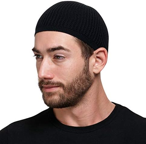 Skull Cap Kufi Beanies for Men & Women - 100% Cotton Skully, Running Cap & Helmet Liner, Checkered