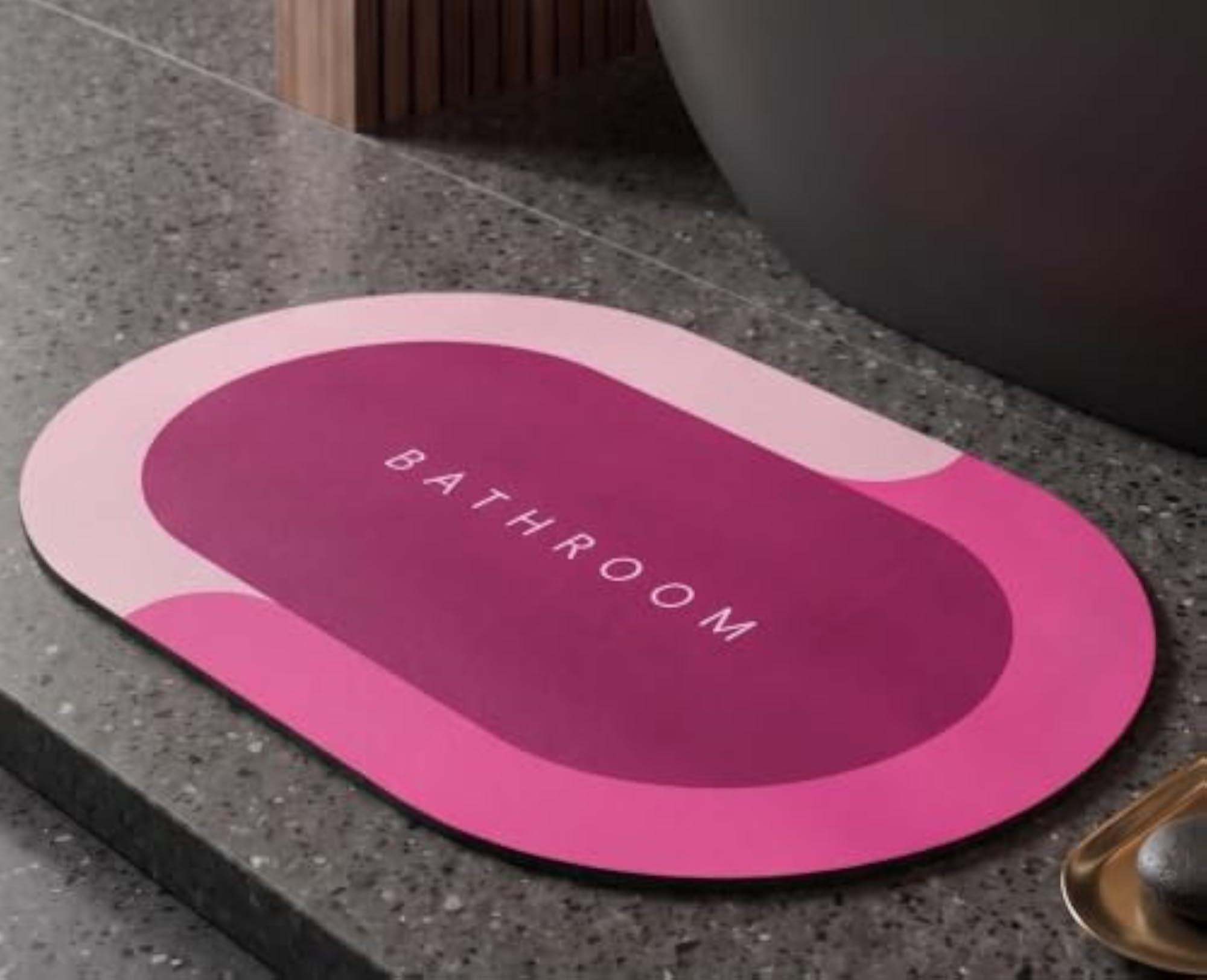 Anti-Skid Bathroom Mat Pink, Highly Absorbent & Quick Dry