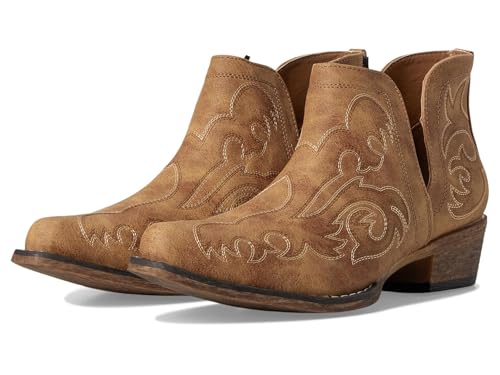Image of ROPER Womens Ava Embroidered Snip Toe Casual Boots Ankle Low Heel 1-2 inch