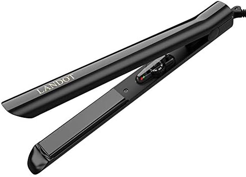 Ceramic Hair Straightener 1 inch Professional Flat Iron for Hair Dual Voltage Hair Styling Tools 2 in 1 Straighteners and Curler with Adjustable Temperature for All Hair Types (black)