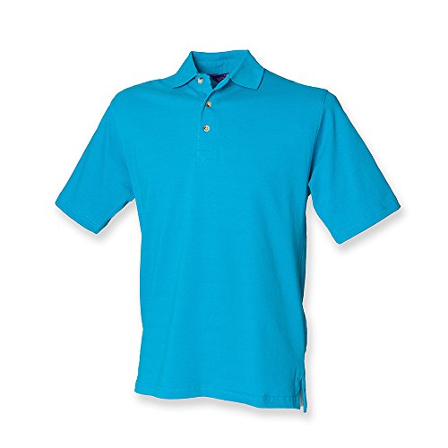 Image of Henbury Classic Heavy Pique Polo Shirt : Color - Turquoise : Size - L