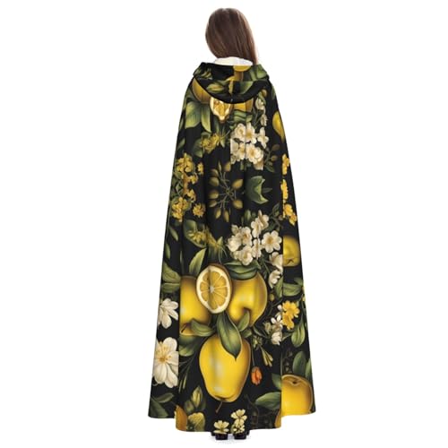 Chaqueta larga con capucha y estampado de pomelo llamativo 4
