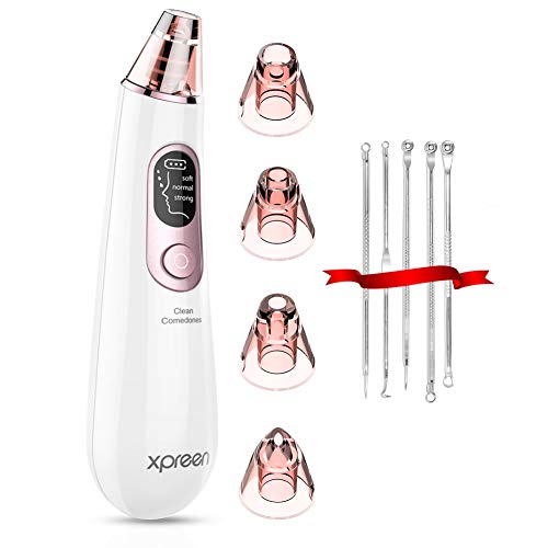 Blackhead Remover Pore Vacuum, Xpreen Pore Cleaner Facial Comedone Removal Extractor Kit and Skin Care Tool for Electric Pore Suction Face Cleanser, Beauty Device with LED Screen for Women Men Nose