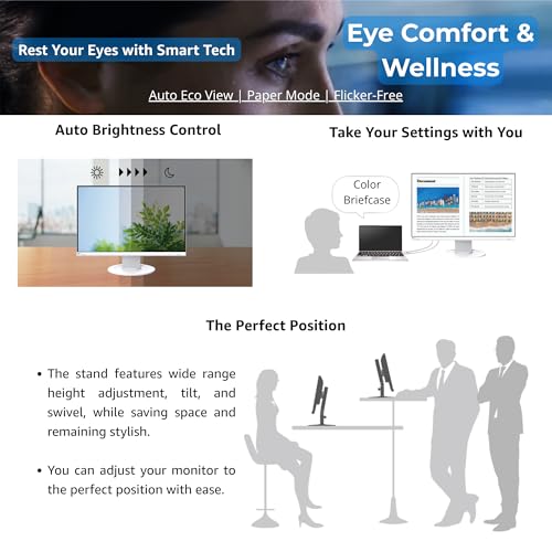 Image of EIZO FlexScan EV2360 Monitor for PC 22.5 Inch IPS Display 1920x1200 Resolution with Auto EcoView, Flicker-Free, Eye Care, Height Adjustable Ergonomic Stand, Energy Star Certified for Office & Home Use
