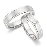 123traumringe 2x Trauringe/Eheringe mit Zirkonia aus Silber 925 in Juwelier-Qualität (Gravur/Ringmaßband/Etui/Nickelfrei)