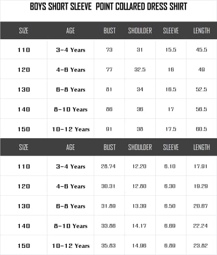 Boys' Short Sleeve Dress Shirts Classic Collared Button-Down Tshirt Solid Cotton Top With Chest Pocket Black #TOP7