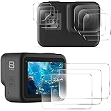 Explosionsgeschützter Displayschutz aus gehärtetem Glas für GoPro Hero 8 Black DSLR-Kamera. Paket enthält: 3 x gehärtetem Glas Displayschutzfolie; 3 x gehärtetem Glas Objektiv Schutzfolie; 3 x Kleinem Displayschutzfolie; 3 x Nass Wisch; 3 x Dry Wisch; 3x Staubabsorber; 1x Reinigungstuch; 1 x Installationsanleitung .