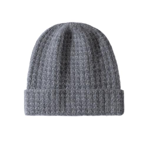 Casquette tricotée en cachemire de luxe pour l'hiver : douceur et élégance unie texture carreaux