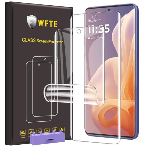 WFTE [2 Pack Protector de Pantalla para Motorola Moto G85 [No Cristal Templado] Hidrogel Flexible,Cobertura máxima,Huellas Actilares Libre,Sin Burbujas,TPU Protector de Pantalla Motorola G85