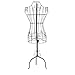 MyGift Designers Black Metal Adjustable Height Wire Frame Dress Form Display Stand